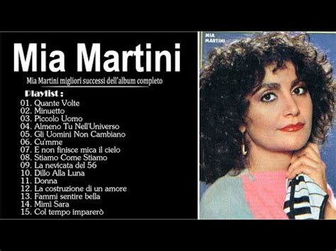 MIA MARTINI I 15 Migliori Successi Dell Album Completo 2023MIA MARTINI