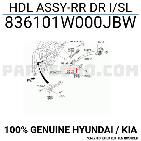 Hdl Assy Rr Dr I Sl W Jbw Hyundai Kia Parts Partsouq