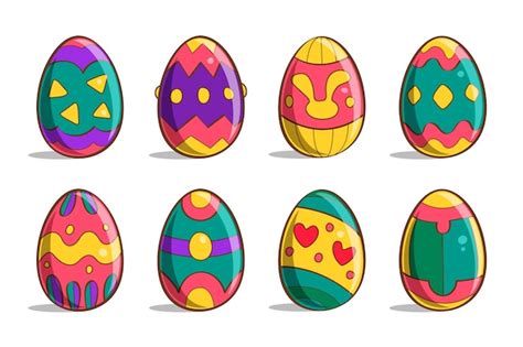 Huevos De Pascua Colecci N Dibujada A Mano Vector Gratis