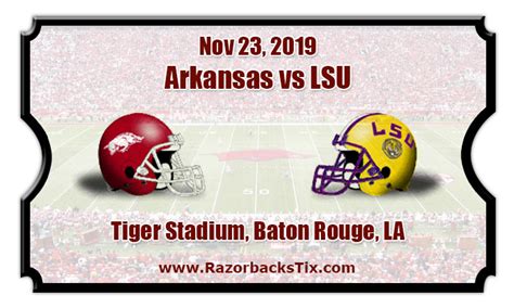 Arkansas Razorbacks Vs Lsu Tigers Football Tickets 112319