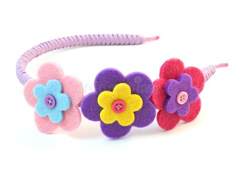 Hair Band with Three Flowers Stock Photo - Image of blue, pink: 23119104