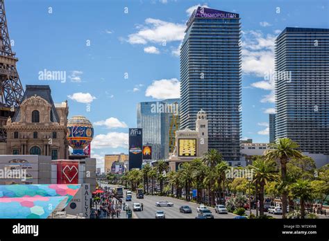 Las Vegas Nevada, USA. May 27, 2019. Las vegas strip aerial view in the morning. Sunny spring ...