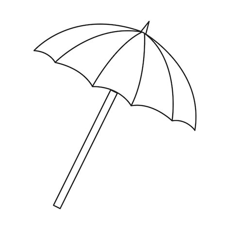 Illustration Dessin Au Trait De Parasol Isolé Sur Fond Blanc