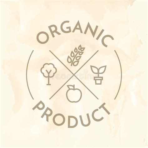 Organic Product Label Vector Illustration Decorative Design Stock