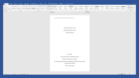 Word Portada según normas APA Saber Programas