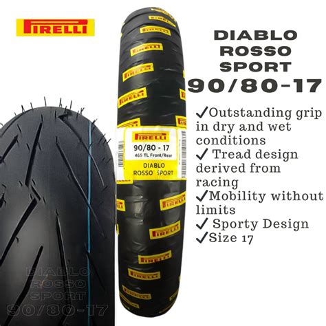 Pirelli Diablo Rosso 17 Sports Tubeless Motorcycle Tire Shopee