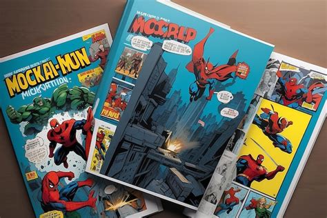 Premium Photo Comic Book Cover Illustration Mockup