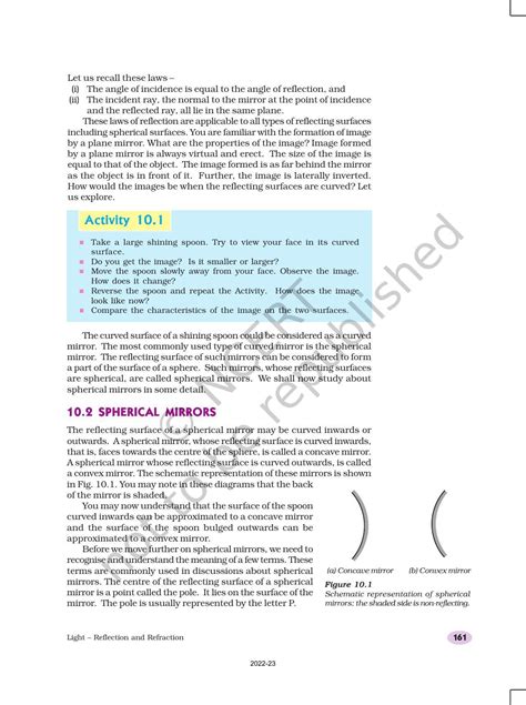 Ncert Book For Class 10 Science Chapter 10 Light Reflection