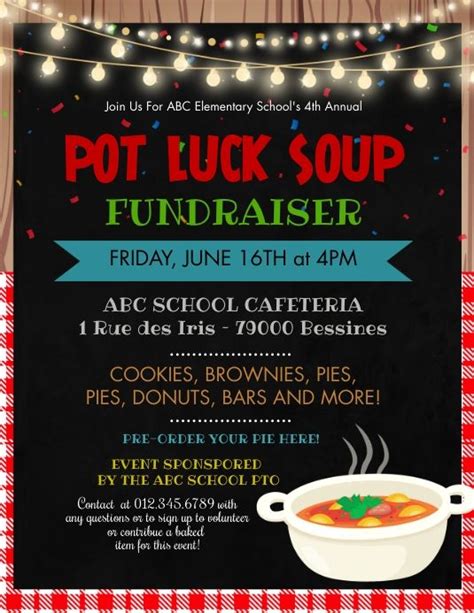 Soup fundraiser flyer | Fundraiser flyer, Fundraising, Fundraiser dinner