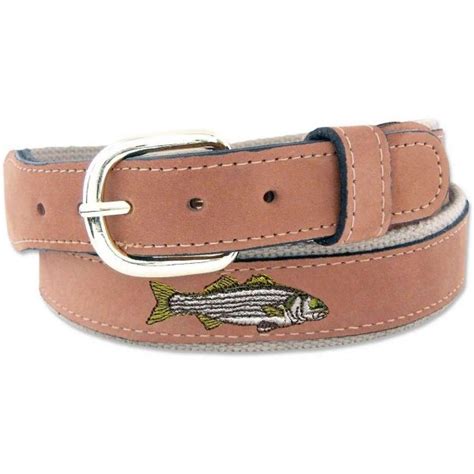 Zep Pro Striped Bass Embroidered Leather Belt Tackledirect