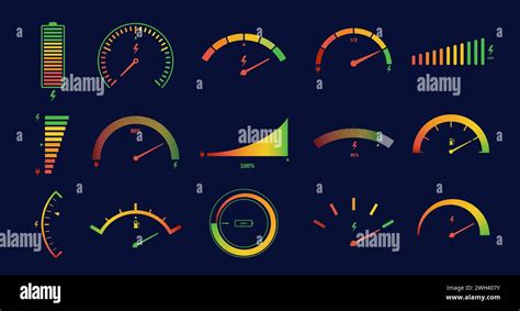 Electric Car Gauge Scales Energy Meter Battery Power Level Indicator