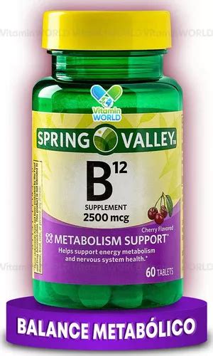 Vitamina B12 Cianocobalamina 2500mcg 60 Tabletas Cereza MercadoLibre