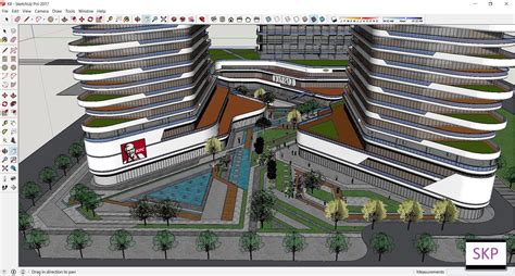 Sketchup Commercial Complex K D Model Cgtrader