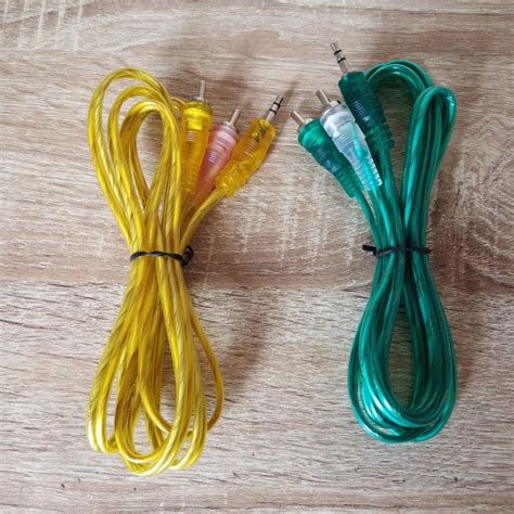 Jual Kabel Rca To Jack Mini Stereo Transparan Aux In Shopee