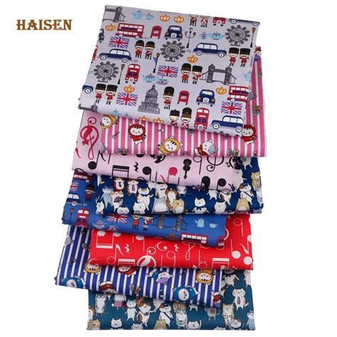 Haisen 8 Stks Partij Cartoon Soldaat Serie Gedrukt Twill Katoen Stof