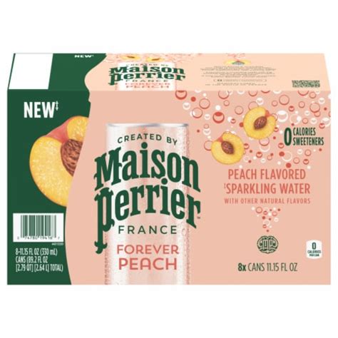 Maison Perrier Peach Flavored Sparkling Water Cans 8 Pk 11 15 Fl Oz