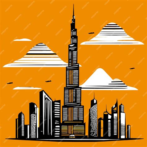 Premium Vector Burj Khalifa Vector Illustration Doodle