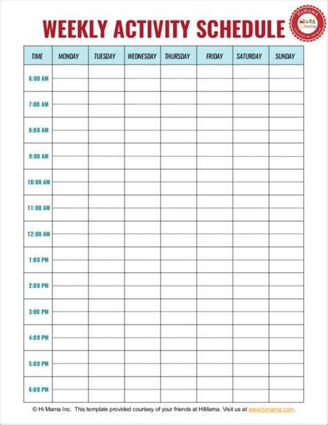 Free 11 Activity Schedule Samples And Templates In Pdf Ms Word Docs