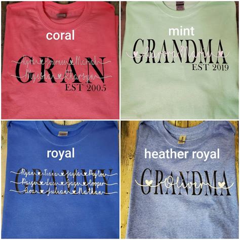 Grandma Tshirt Personalized Grandparent Shirt Mother's - Etsy