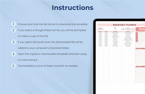 Quarterly Planner Template in Excel, Google Sheets - Download ...