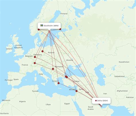 All Flight Routes From Doha To Stockholm Doh To Arn Flight Routes