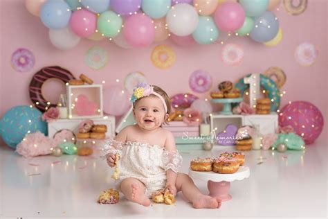 Donut Birthday Photography Backdrop Donuts Milk Donut Change