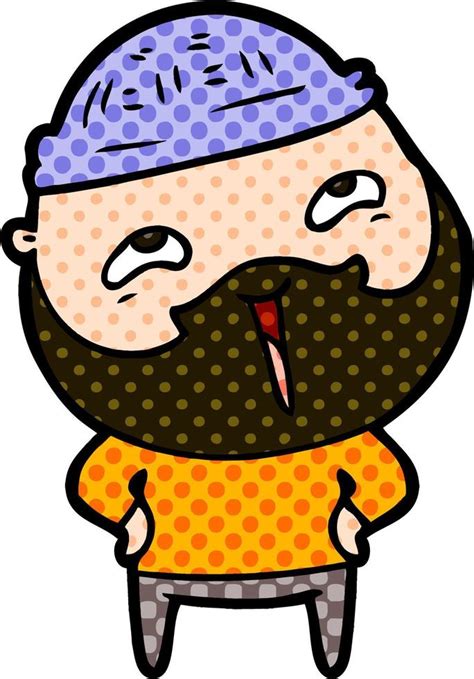 Cartoon Happy Bearded Man 12456361 Vector Art At Vecteezy