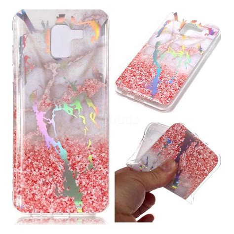 Powder Sandstone Marble Pattern Bright Color Laser Soft TPU Case For