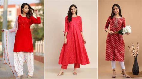 Red Kurtis For Women ક્લાસી લુક આપશે આ લાલ કુર્તી પહેરવામાં રહેશે એકદમ કંફર્ટેબલ