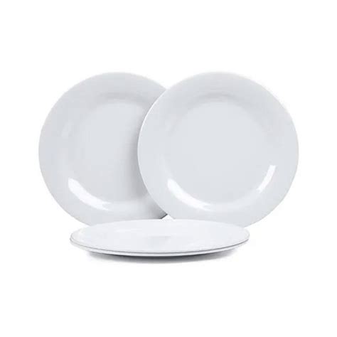 Jogo Prato Sobremesa Branco De Melamina 20cm Para Buffet Restaurante