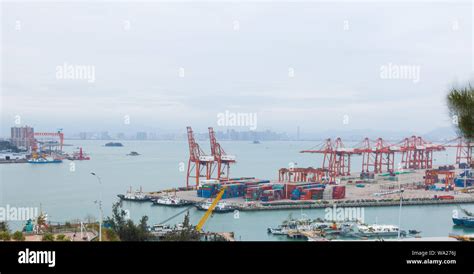 Xiamen port container terminal Stock Photo - Alamy