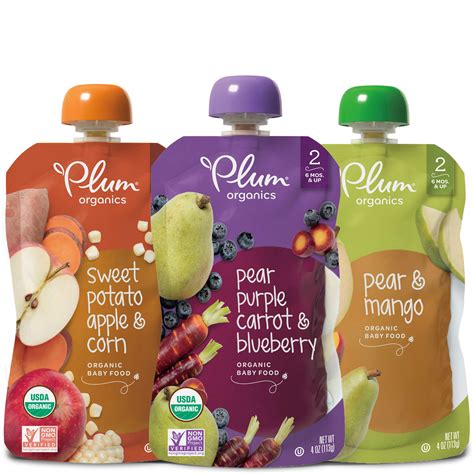 Plum Organics Stage 2 Baby Food Pouch Variety Pack Fresh Organic