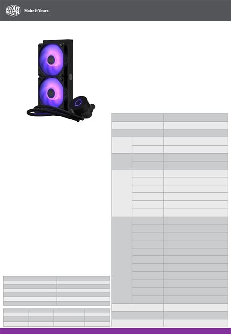 User Manual Cooler Master MasterLiquid ML240L V2 RGB English 2 Pages