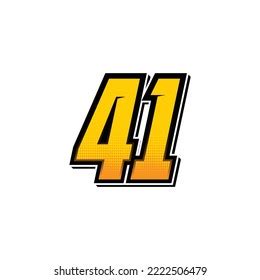 Number Vector Sports Racing Number 41 Stock Vector (Royalty Free) 2222506479 | Shutterstock