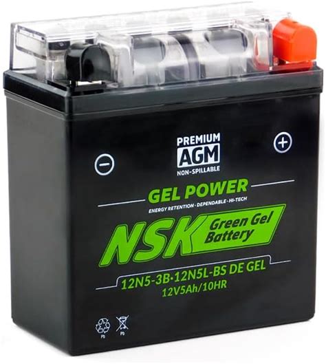 Batería Nsk De Gel 12n5l Para Moto Suzuki Ax4 Gs125 Gixxer Gsx Gn125 F Ax4 Gd Honda Wave