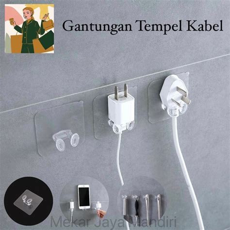 Jual Gantungan Tempel Dinding Serbaguna Pengait Kabel Transparan