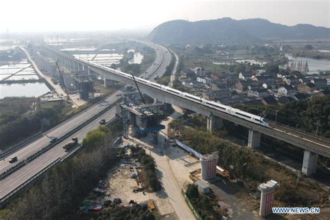 Huzhou Hangzhou High Speed Railway Under Construction Xinhua