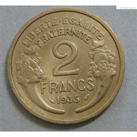 FRANCE 2 Francs 1935 Morlon Rare Et Joli Bronze Aluminium