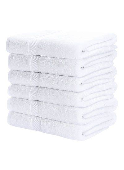 6 Piece Bath Towel Set White 70x140centimeter Umeema