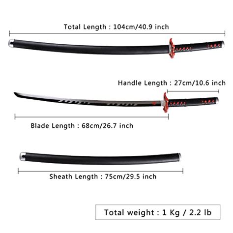 Bowen Demon Slayer Sword Real Metal 40 5 Inches Katana Carbon Steel