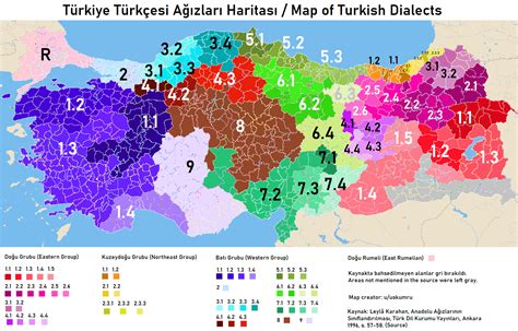 Map of Turkish Dialects (oc) : MapPorn