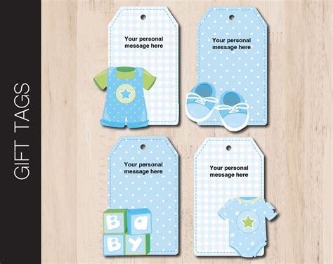 Editable Baby Clothes Themed Gift Tags. Double-sided Printable ...