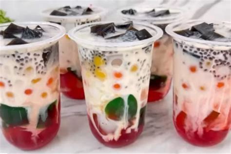 Warnanya Bikin Menggoda Es Jelly Susu Kekinian Ide Jualan Minuman