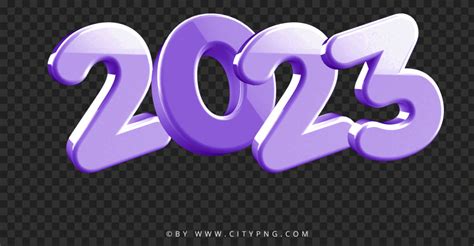 2023 Purple Metallic 3D Text Logo PNG | Citypng