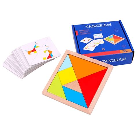 Wooden Tangram Puzzle Geometric Shapes Tangram Puzzle Wood Jigsaw