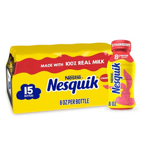 Amazon Nesquik Strawberry Flavored Milk Ready To Drink Low Fat