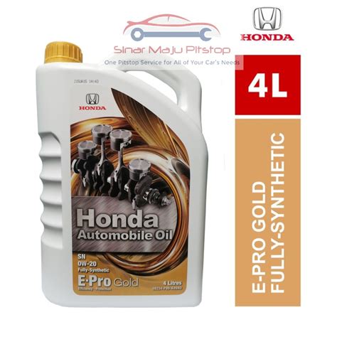 Honda Automobile Oil E Pro Gold Sae W Sn Fully Synthetic Pelumas