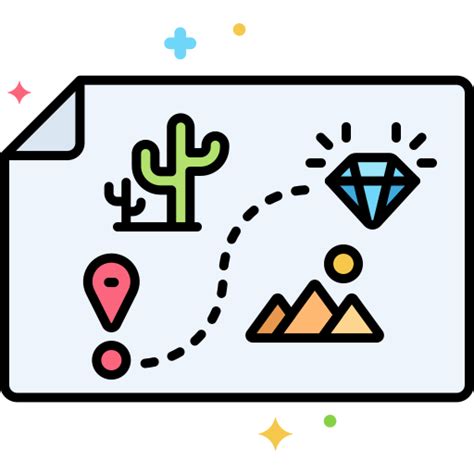 Icono De Mapa Del Tesoro Flaticons Lineal Color