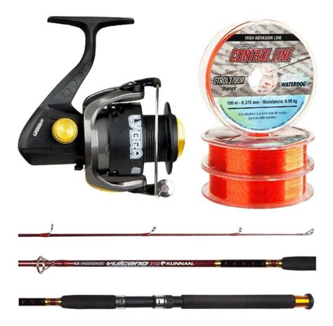 Combo Pesca Kunnan Ca A Vulcano M Reel Lybra Amashops Env O Gratis