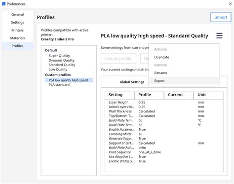 Unable to export printing profiles : r/Cura